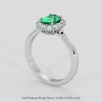 0.74 Ct. Emerald Ring, Platinum 950 2
