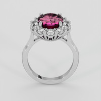 3.84 Ct. Purplish Pink Rhodolite Garnet Ring, Platinum 950 3