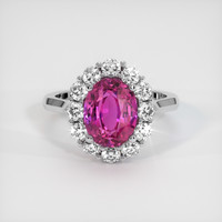3.52 Ct. Pink Sapphire Ring, Platinum 950 1