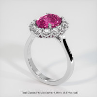 3.52 Ct. Pink Sapphire Ring, Platinum 950 2