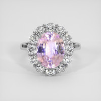 4.96 Ct. Purplish Pink Sapphire Ring, Platinum 950 1