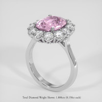 4.96 Ct. Purplish Pink Sapphire Ring, Platinum 950 2
