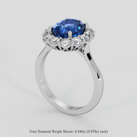 3.58 Ct. Blue Sapphire Ring, Platinum 950 2