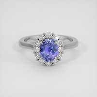 1.50 Ct. Purplish Blue Sapphire Ring, Platinum 950 1