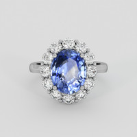 3.55 Ct. Blue Sapphire Ring, Platinum 950 1