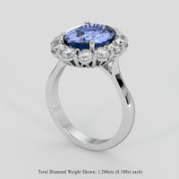 3.55 Ct. Blue Sapphire Ring, Platinum 950 2