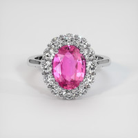 2.53 Ct. Purplish Pink Sapphire Ring, Platinum 950 1