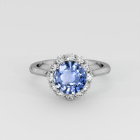1.55 Ct. Blue Sapphire Ring, Platinum 950 1