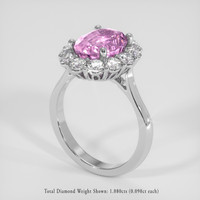 4.25 Ct. Pink Sapphire Ring, Platinum 950 2