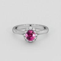0.85 Ct. Reddish Pink Sapphire Ring, Platinum 950 1