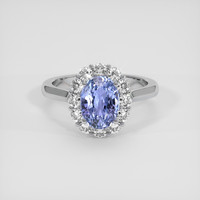 1.92 Ct. Blue Sapphire Ring, Platinum 950 1