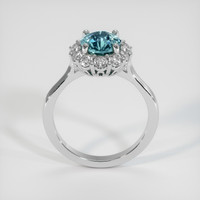 2.55 Ct. Greenish Blue Sapphire Ring, Platinum 950 3