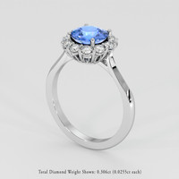 1.23 Ct. Blue Sapphire Ring, Platinum 950 2