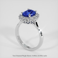 1.87 Ct. Blue Sapphire Ring, Platinum 950 2