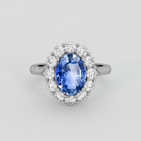 2.53 Ct. Blue Sapphire Ring, Platinum 950 1