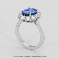 2.53 Ct. Blue Sapphire Ring, Platinum 950 2