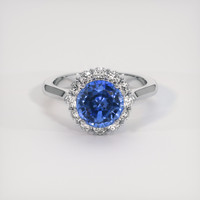 1.50 Ct. Blue Sapphire Ring, Platinum 950 1