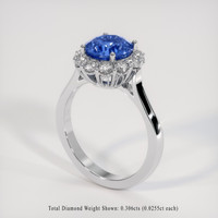 1.50 Ct. Blue Sapphire Ring, Platinum 950 2