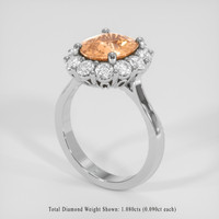 3.04 Ct. Padparadscha Sapphire Ring, Platinum 950 2