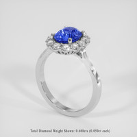 2.51 Ct. Blue Sapphire Ring, Platinum 950 2