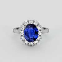 3.02 Ct. Blue Sapphire Ring, Platinum 950 1