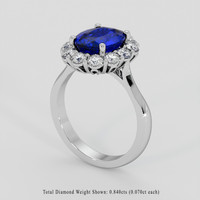 3.02 Ct. Blue Sapphire Ring, Platinum 950 2