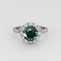 4.00 Ct. Green Sapphire Ring, Platinum 950 1