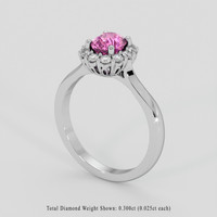1.06 Ct. Purplish Pink Sapphire Ring, Platinum 950 2