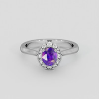 1.07 Ct. Bluish Purple Sapphire Ring, Platinum 950 1