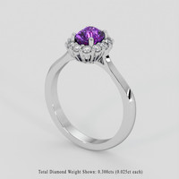 1.07 Ct. Bluish Purple Sapphire Ring, Platinum 950 2