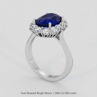 3.83 Ct. Blue Sapphire Ring, Platinum 950 2