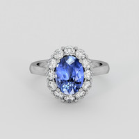 2.34 Ct. Blue Sapphire Ring, Platinum 950 1