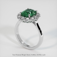 2.58 Ct. Bluish Green Sapphire Ring, Platinum 950 2