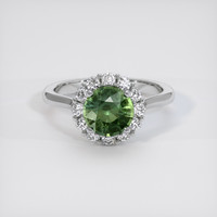 2.25 Ct. Green Sapphire Ring, Platinum 950 1