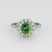 3.99 Ct. Green Sapphire Ring, Platinum 950 1