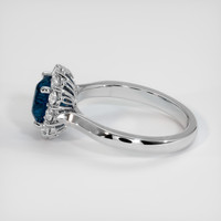 1.68 Ct. Greenish Blue Sapphire Ring, Platinum 950 4