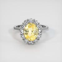 4.01 Ct. Yellow Sapphire Ring, Platinum 950 1