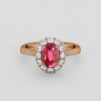 1.54 Ct. Pinkish Red Ruby Ring, 14K Rose Gold 1