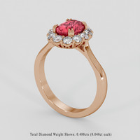 1.54 Ct. Pinkish Red Ruby Ring, 14K Rose Gold 2