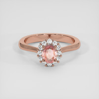 1.02 Ct. Padparadscha Sapphire Ring, 14K Rose Gold 1