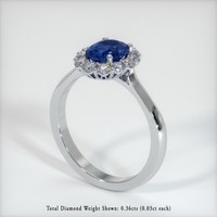 1.34 Ct. Blue Sapphire Ring, 10K White Gold 2