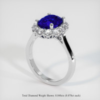 3.12 Ct. Blue Sapphire Ring, 10K White Gold 2