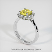 2.18 Ct. Bi Color Sapphire Ring, 10K White Gold 2