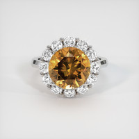 6.85 Ct. Yellowish Brown Zircon Ring, 10K White Gold 1