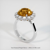 6.85 Ct. Yellowish Brown Zircon Ring, 10K White Gold 2