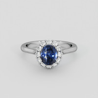 1.52 Ct. Blue Sapphire Ring, 10K White Gold 1