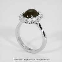 3.83 Ct. Black Sapphire Ring, 10K White Gold 2
