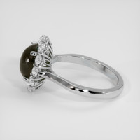 3.83 Ct. Black Sapphire Ring, 10K White Gold 4