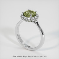 2.58 Ct. Greenish Yellow Sapphire Ring, 10K White Gold 2