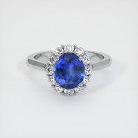 2.75 Ct. Sapphire Ring, 14K White Gold 1